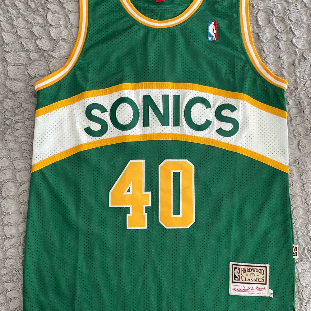Men's Seattle SuperSonics #40 Shawn Kemp Green NBA Jersey